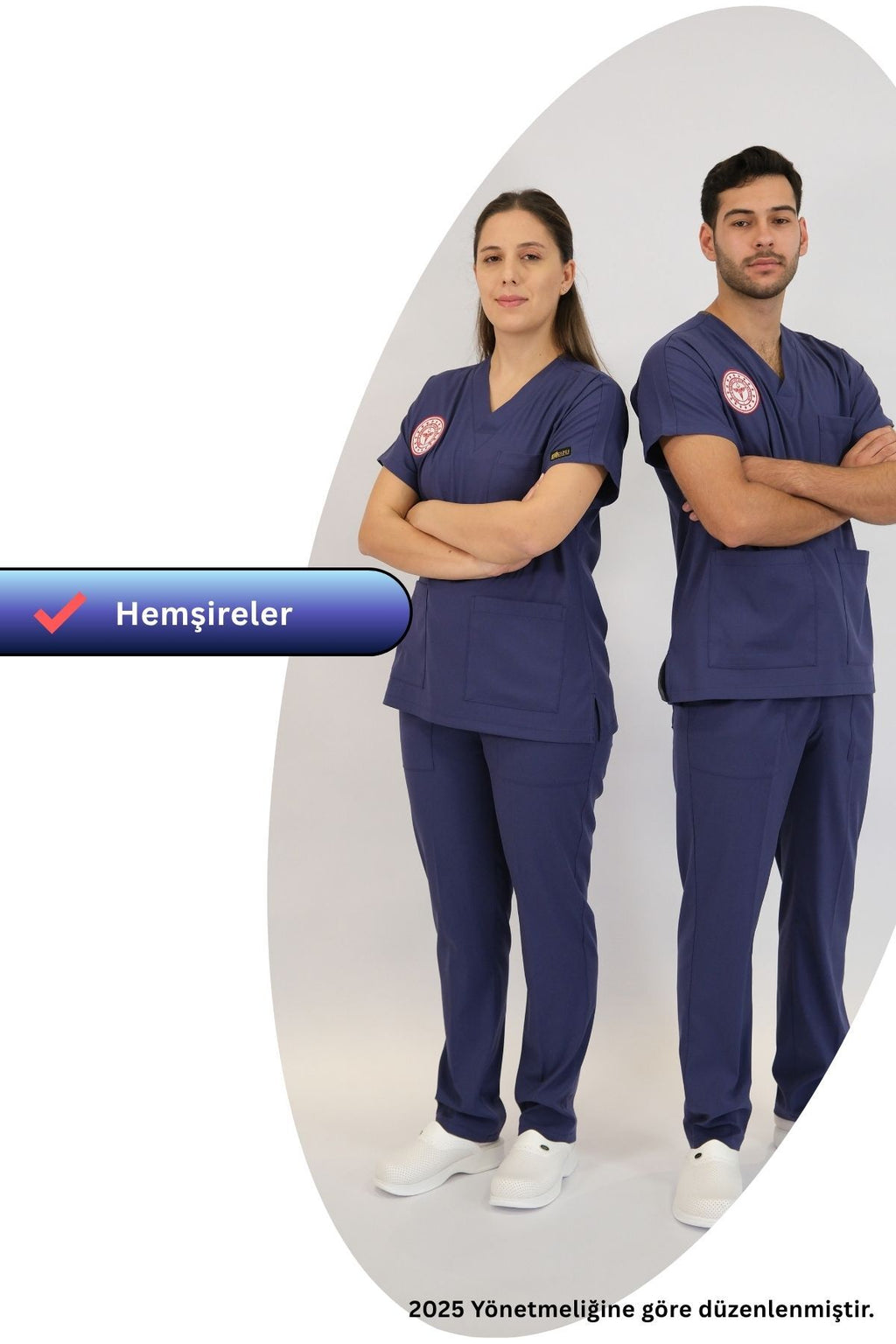 Hemşire Forması Scrubs Likralı Takım Yeni Yönetmeliğe Uyumlu-Patriot Blue