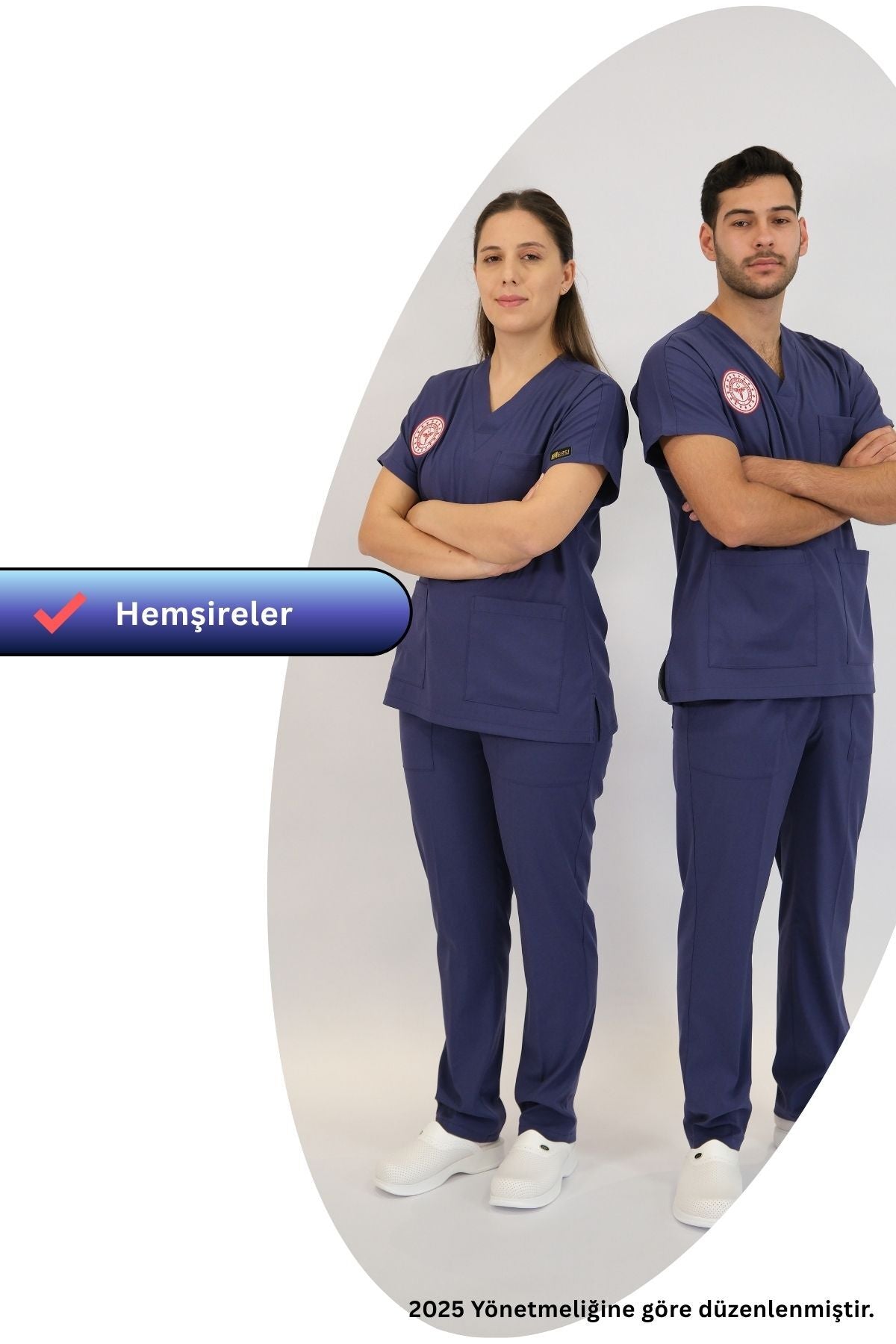 Hemşire Forması Scrubs Likralı Takım Yeni Yönetmeliğe Uyumlu-Patriot Blue