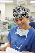 İskelet Sistemi Desenli Cerrahi Bone Unisex – Likralı Doktor Hemşire Bonesi - İskelet Sistemi