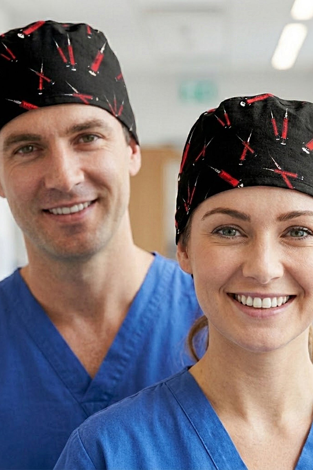Şırınga Desenli Unisex Cerrahi Bone Hemşire ve Doktor Bone - Şırınga Desen