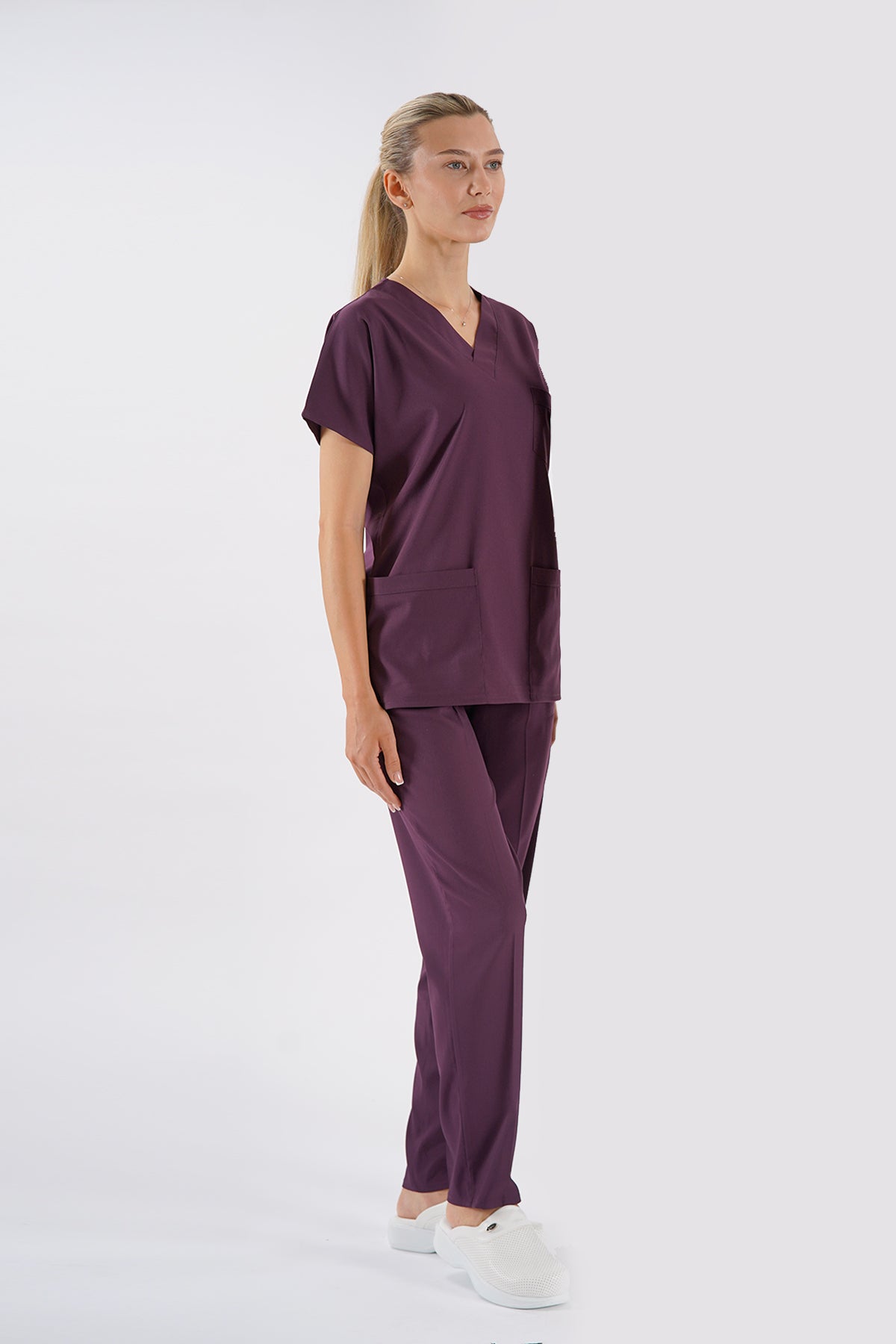 Mürdüm Dr. Greys Modeli Likralı Hemşire Forması Unisex Yarasa Kol Doktor Scrubs Hastane Takımı