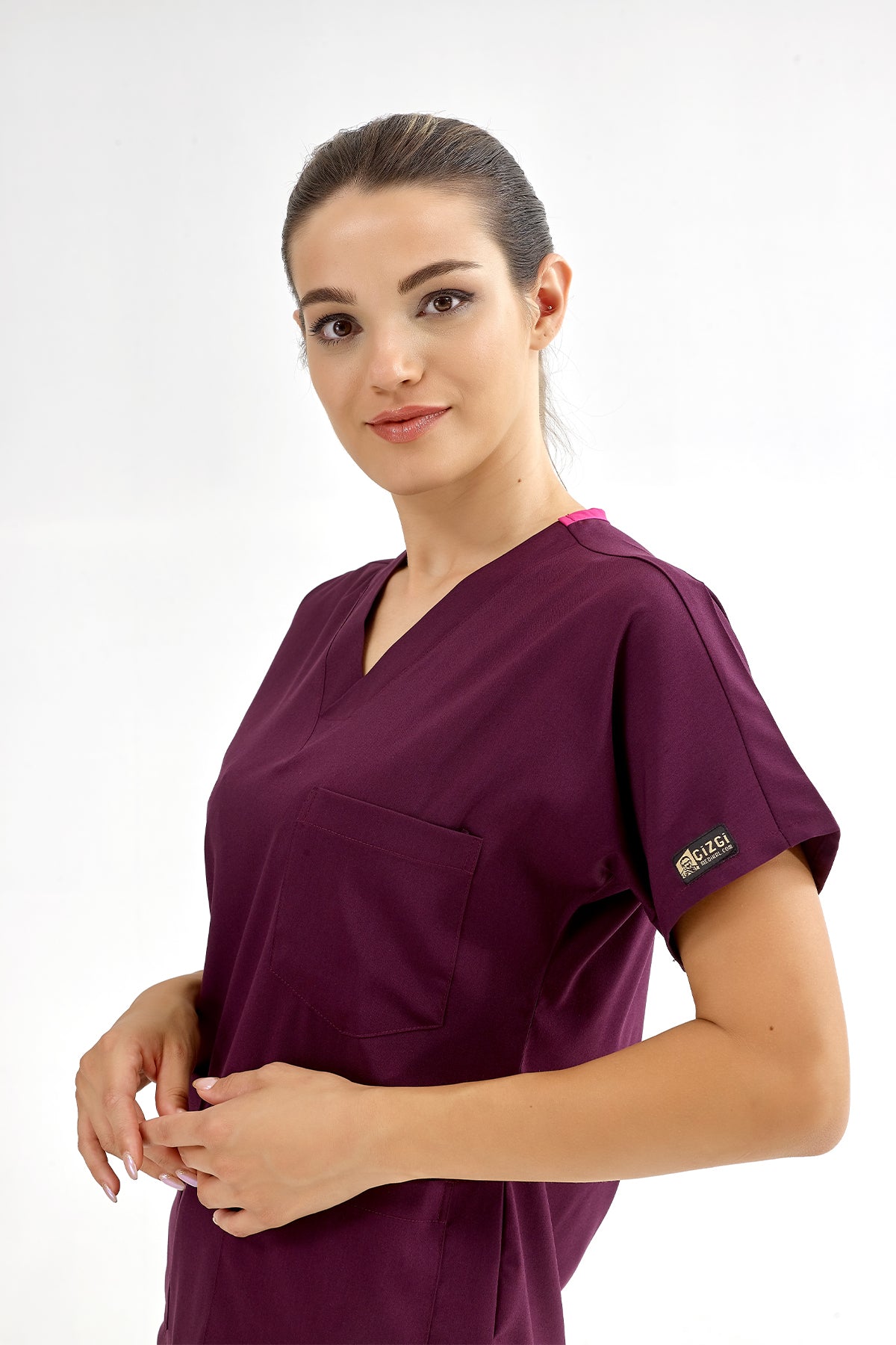 Mürdüm Lüks Likralı Üniforma Takımlar Yüksek Kaliteli Likralı Scrubs