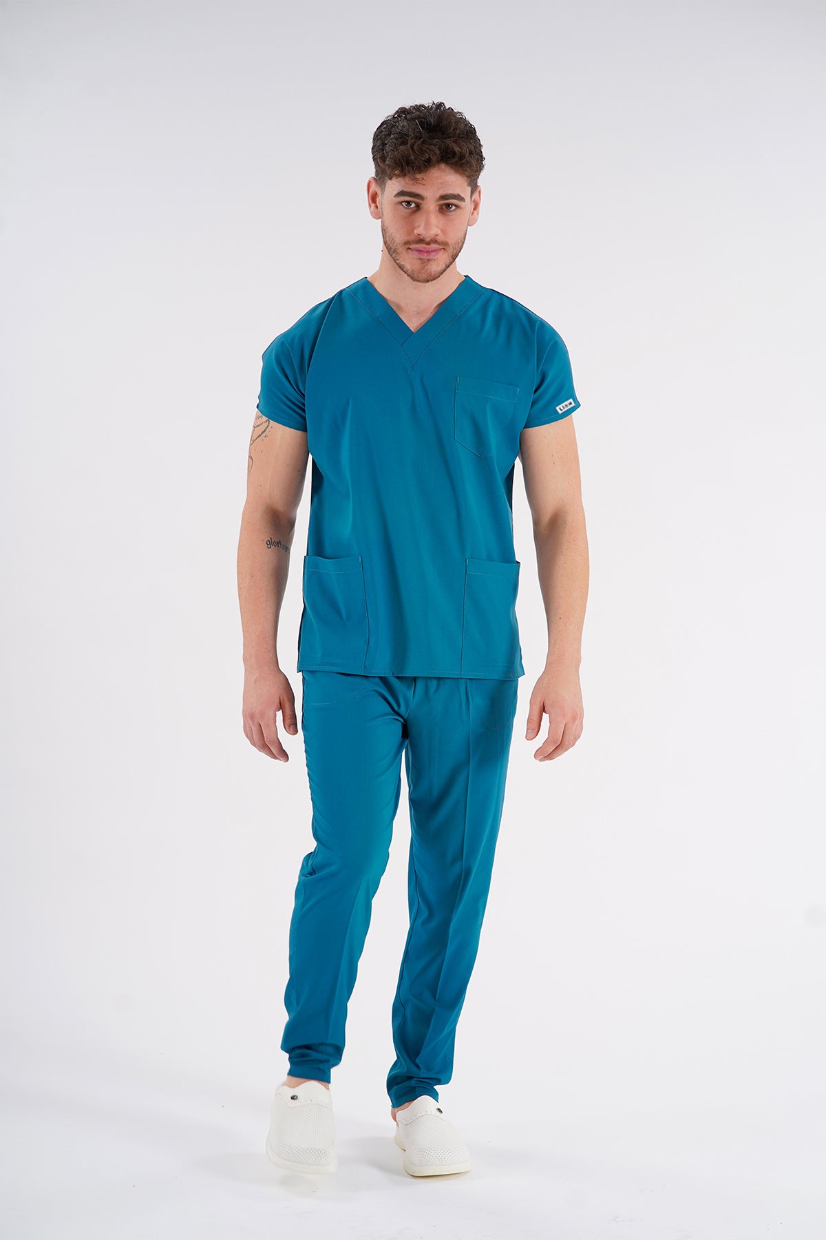 Dr. Greys Modeli Likralı Hemşire Forması Unisex Yarasa Kol Doktor Scrubs Hastane Takımı