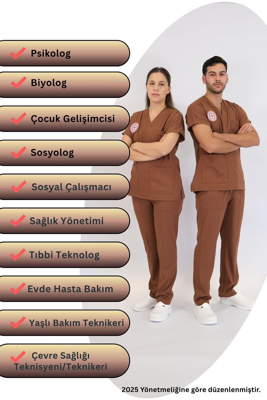 Diğer Sağlık Meslek Mensupları Forması Scrubs Likralı Takım Yeni Yönetmeliğe Uyumlu-Friar Brown