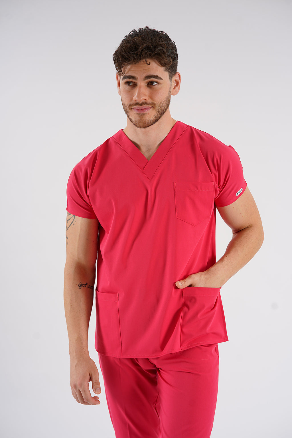 Dr.greys Modeli Nar Çiçeği Royal Çift Yön Likralı Premium Scrubs