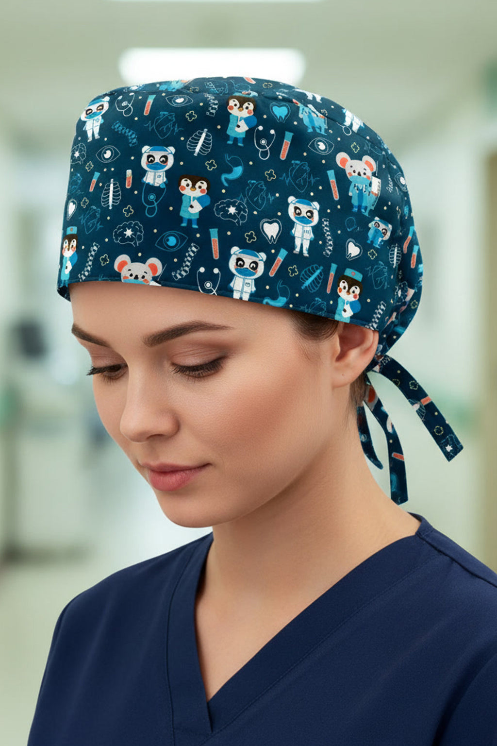 Animals Doktor Desenli Unisex Cerrahi Bone Hemşire ve Doktor Bone - Animals Doktor