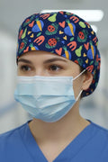 Uğur Böceği Desenli Cerrahi Bone Unisex – Likralı Doktor Hemşire Bonesi - Uğur Böceği Eğlence