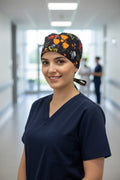 Radyoloji Desenli Cerrahi Bone Unisex – Likralı Doktor Hemşire Bonesi - Radyoloji