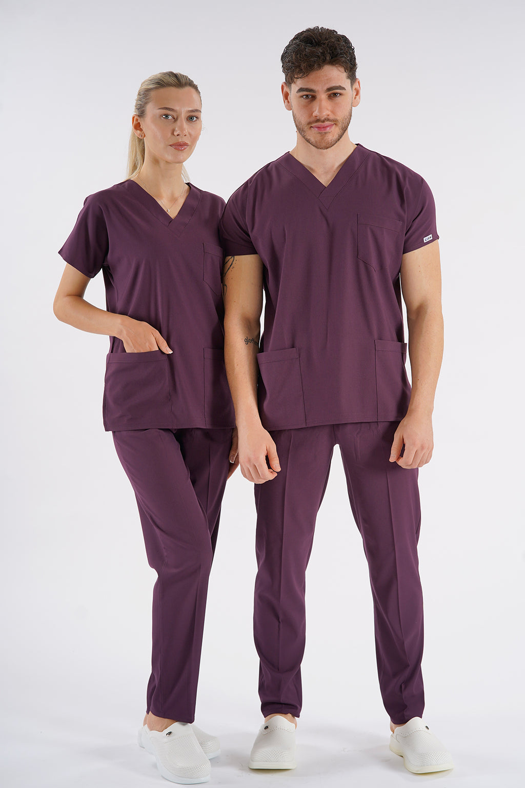 Mürdüm Dr. Greys Modeli Likralı Hemşire Forması Unisex Yarasa Kol Doktor Scrubs Hastane Takımı