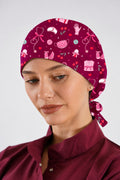 Pembe Stetoskop Desenli Unisex Cerrahi Bone Hemşire ve Doktor Bone - Pembe Stetoskop