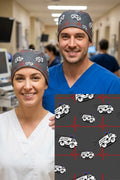 Ambulans Desenli Cerrahi Bone Unisex – Likralı Doktor Hemşire Bonesi - Ambulans