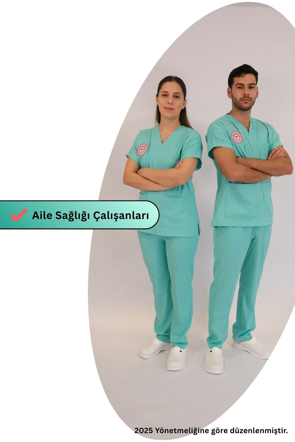 Aile Sağlığı Forması Scrubs Likralı Takım Yeni Yönetmeliğe Uyumlu-Bermuda
