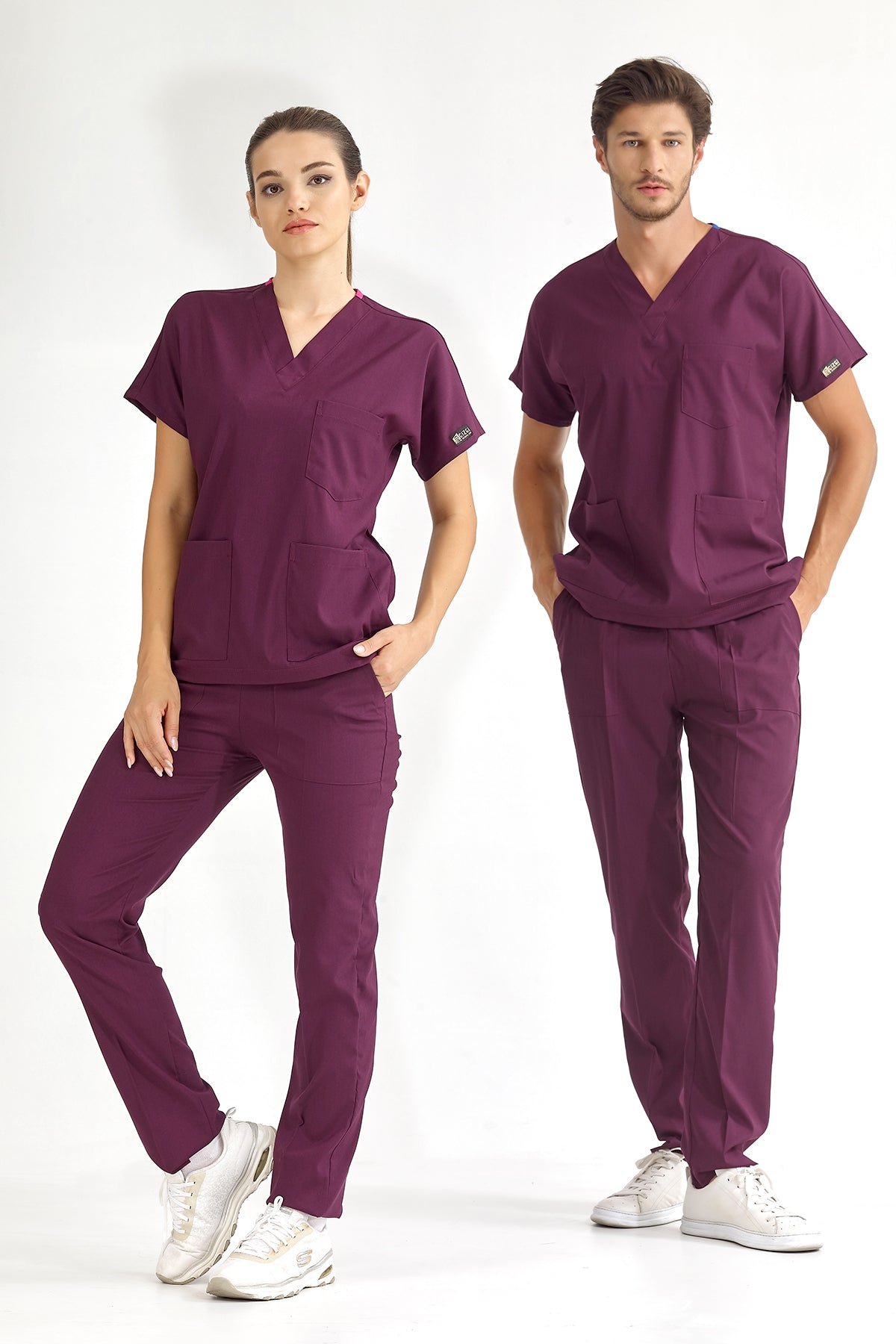 Mürdüm Lüks Likralı Üniforma Takımlar Yüksek Kaliteli Likralı Scrubs