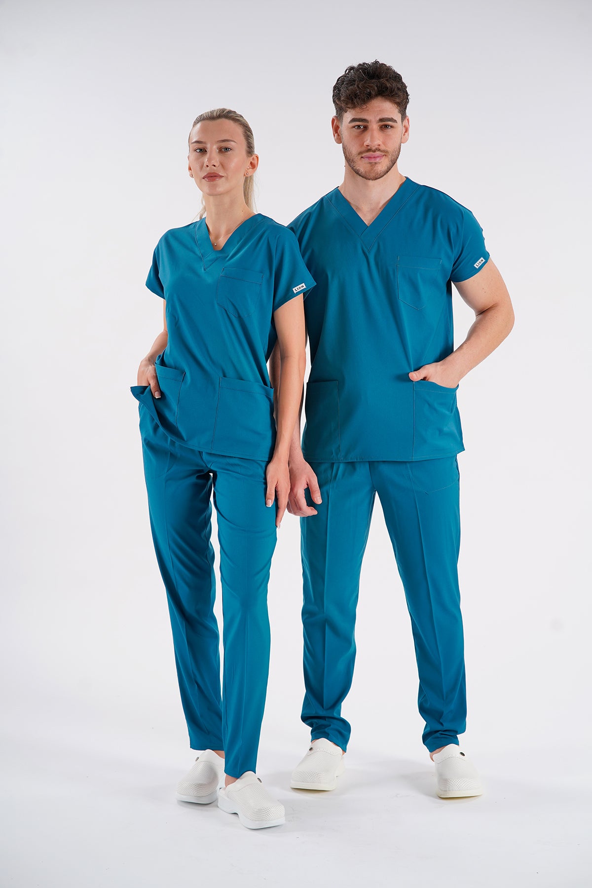 Dr. Greys Modeli Likralı Hemşire Forması Unisex Yarasa Kol Doktor Scrubs Hastane Takımı