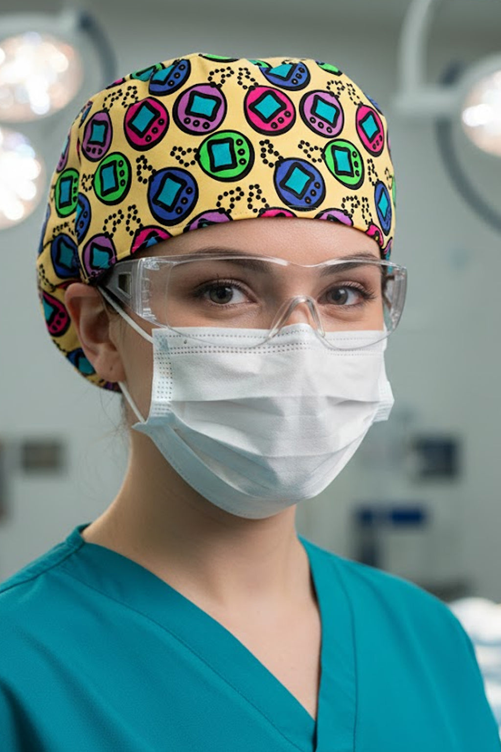 Sanal Bebek Desenli Cerrahi Bone Unisex – Likralı Doktor Hemşire Bonesi - Sanal Bebek