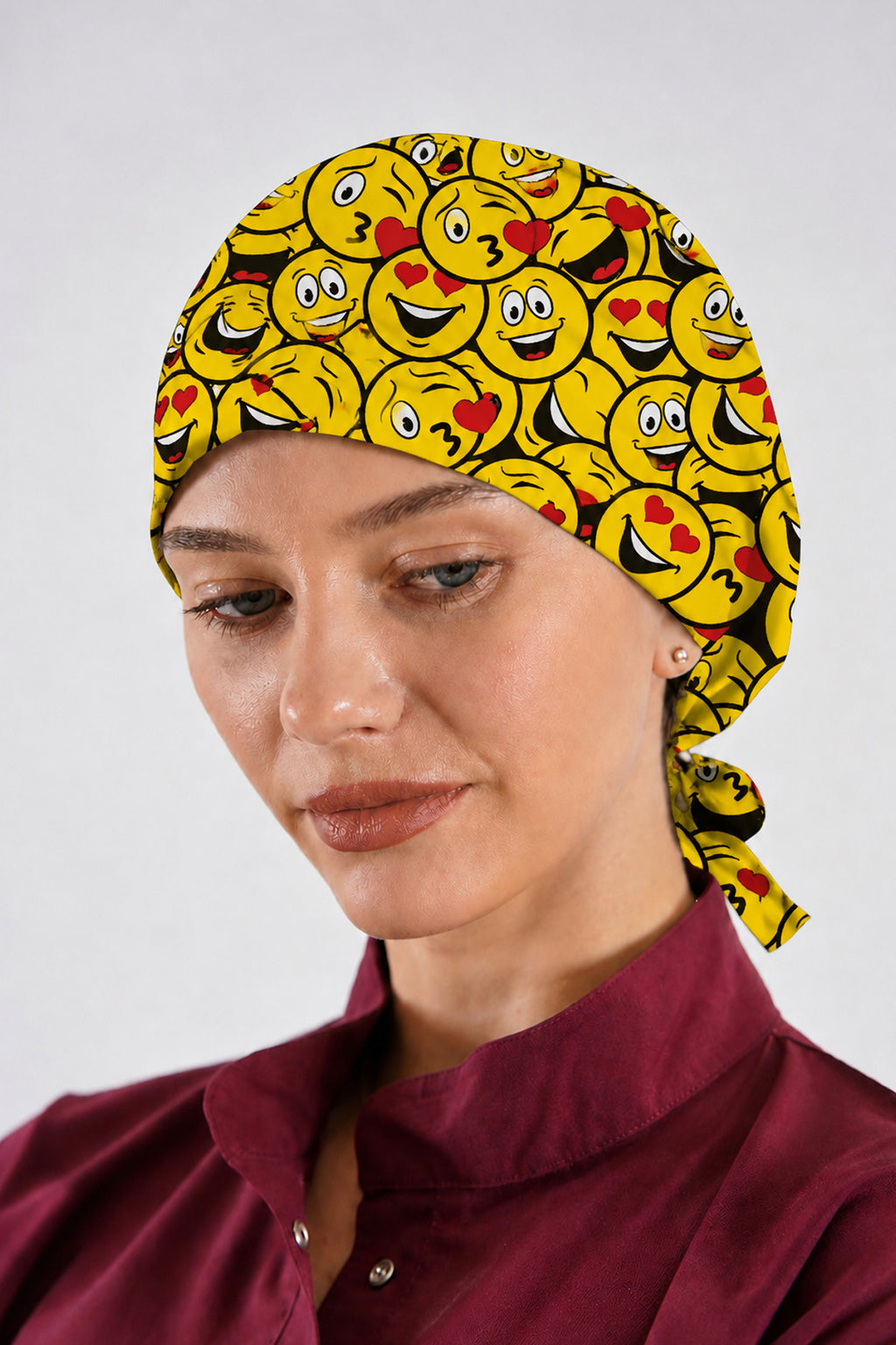 Smile Desenli Unisex Cerrahi Bone Hemşire ve Doktor Bone - Smile