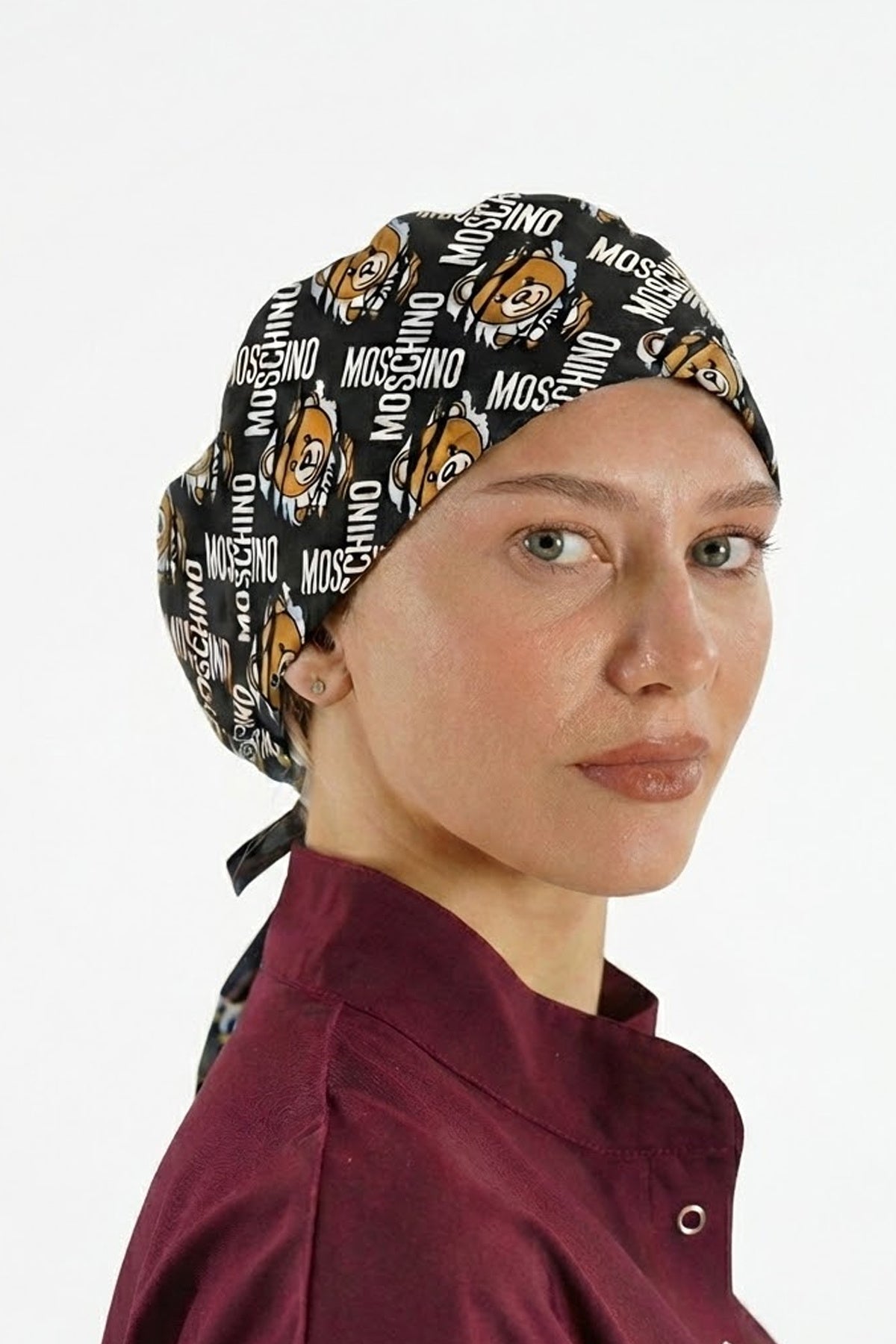 Moschino Ayı Desenli Unisex Cerrahi Bone Hemşire ve Doktor Bone - Moschino Ayı