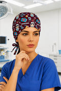 Doktor Kadın Desenli Unisex Cerrahi Bone Hemşire ve Doktor Bone - Doctor-Kadın
