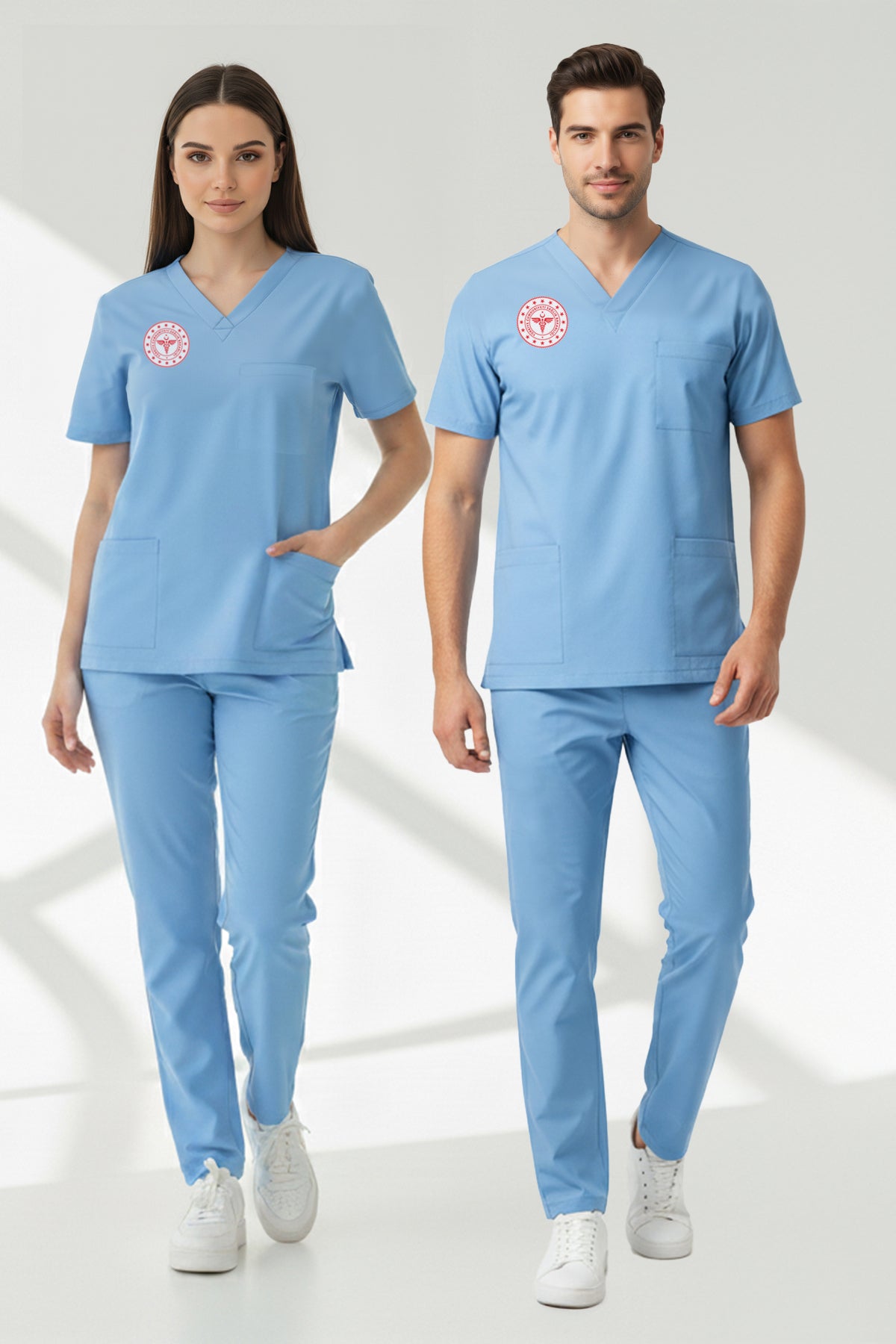 Doktor Ve Hekim Forması Scrubs Likralı Takım Yeni Yönetmeliğe Uyumlu-Alaskan Blue