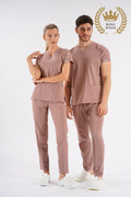 Dr.greys Modeli Pudra Royal Çift Yön Likralı Premium Scrubs