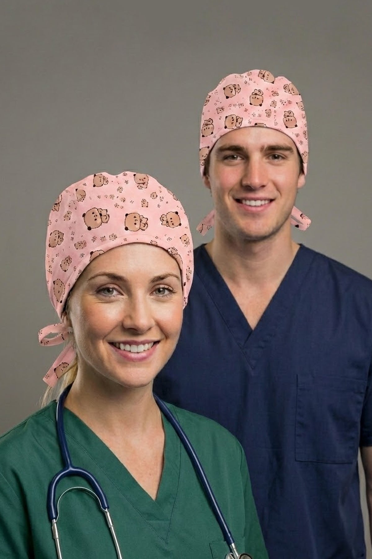 Dudu Desenli Unisex Cerrahi Bone Hemşire ve Doktor Bone - Dudu