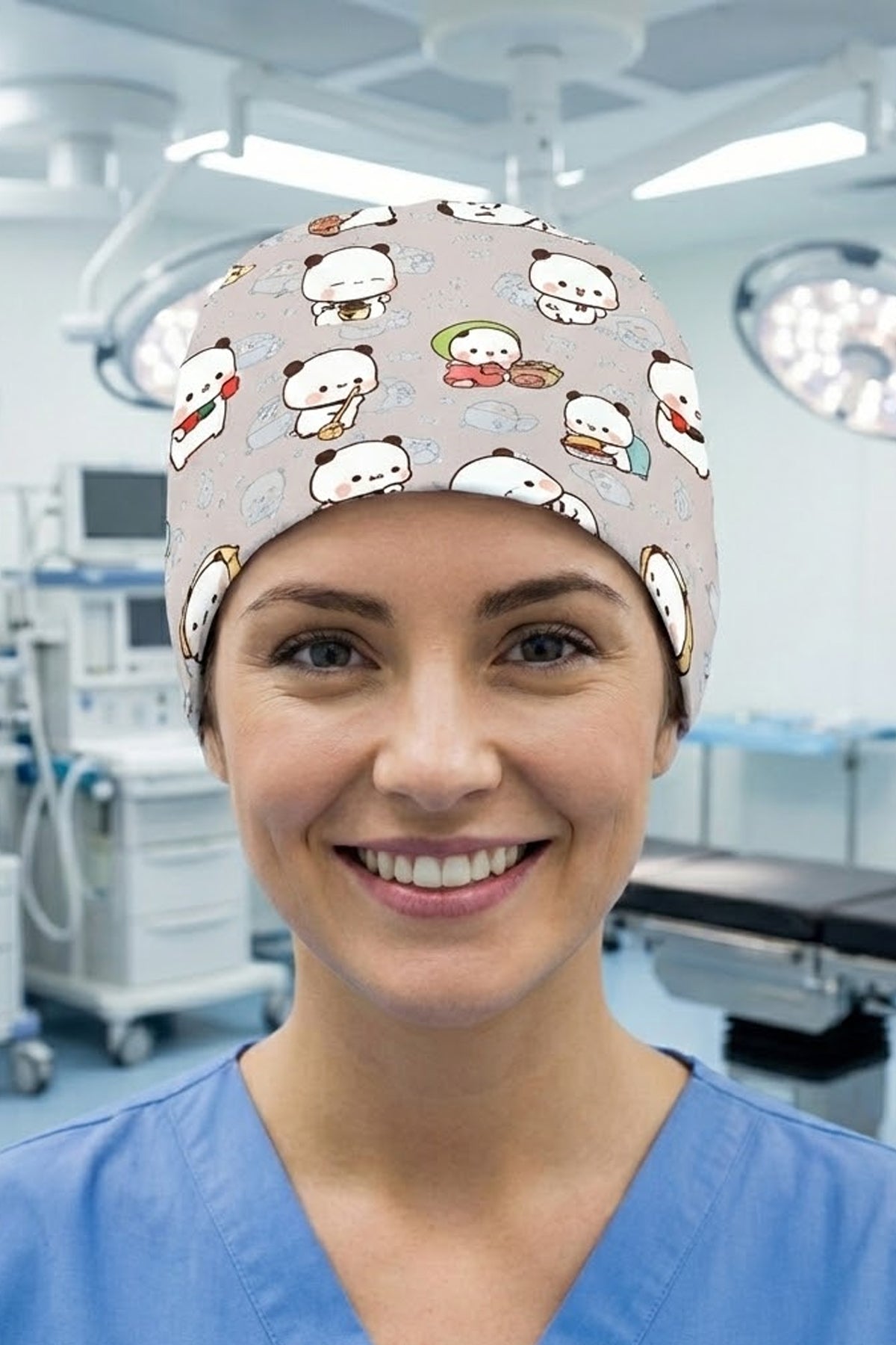 Bubu Desenli Unisex Cerrahi Bone Hemşire ve Doktor Bone - Bubu