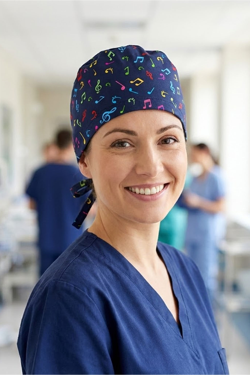 Nota Desenli Unisex Cerrahi Bone Hemşire ve Doktor Bone - Nota Desen