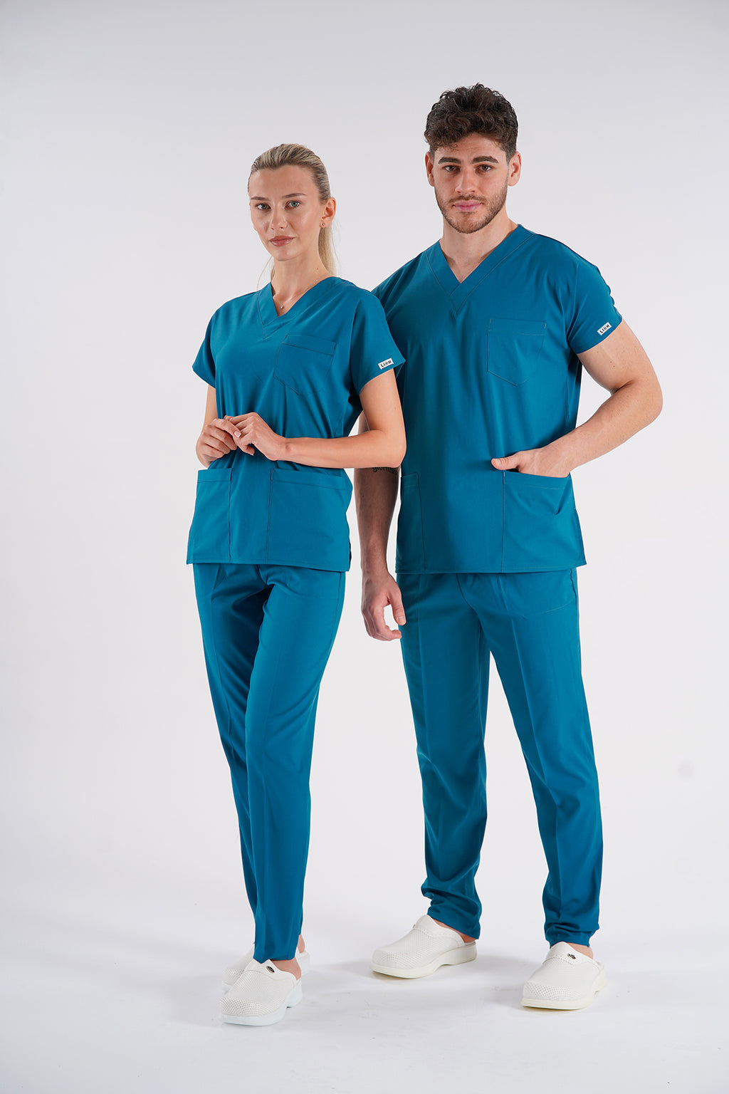 Dr. Greys Modeli Likralı Hemşire Forması Unisex Yarasa Kol Doktor Scrubs Hastane Takımı