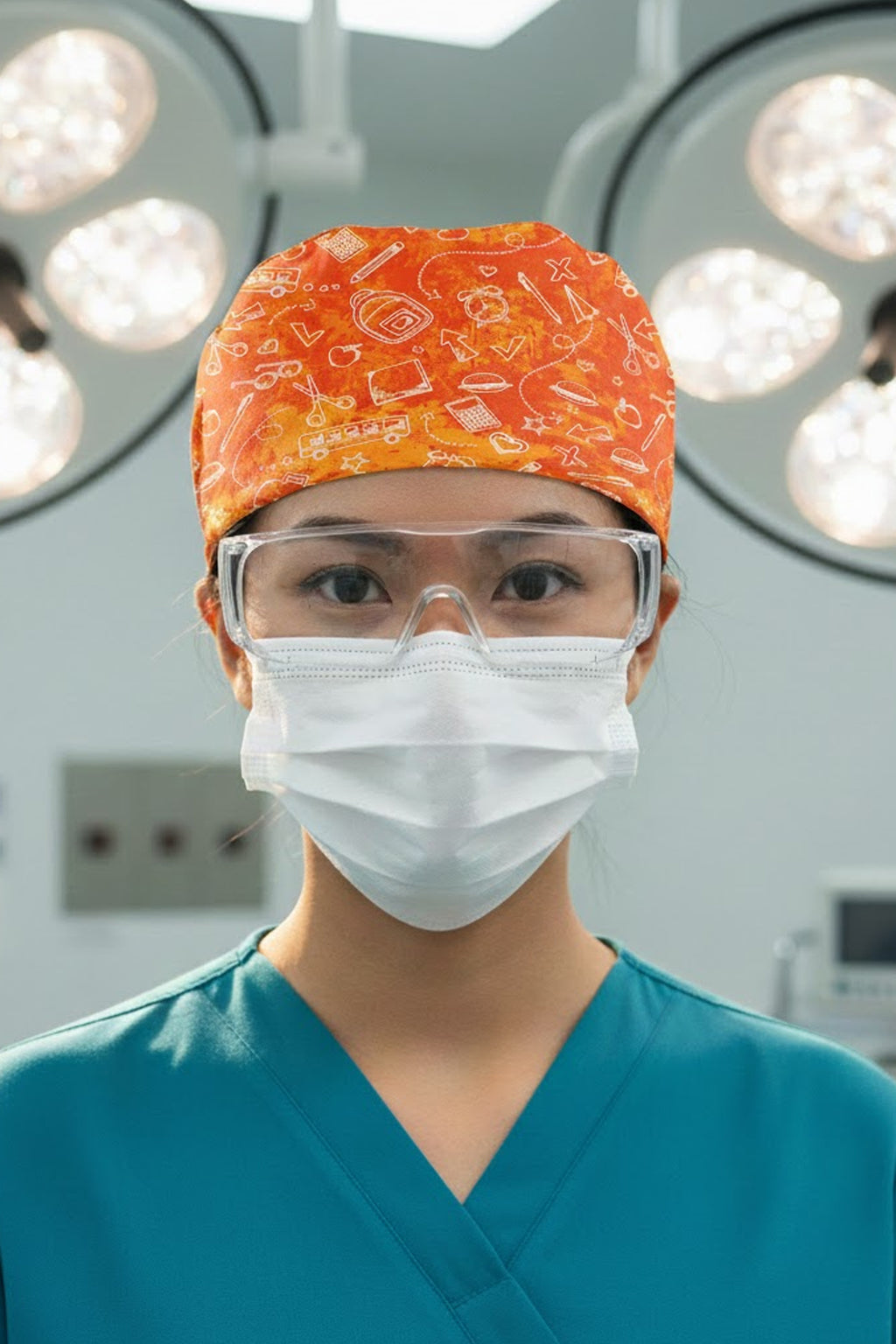 School Desenli Cerrahi Bone Unisex – Likralı Doktor Hemşire Bonesi - School