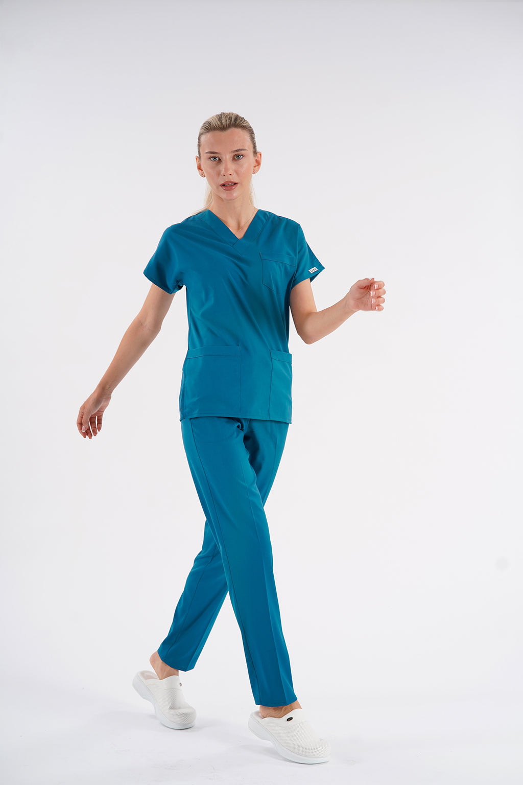 Dr. Greys Modeli Likralı Hemşire Forması Unisex Yarasa Kol Doktor Scrubs Hastane Takımı