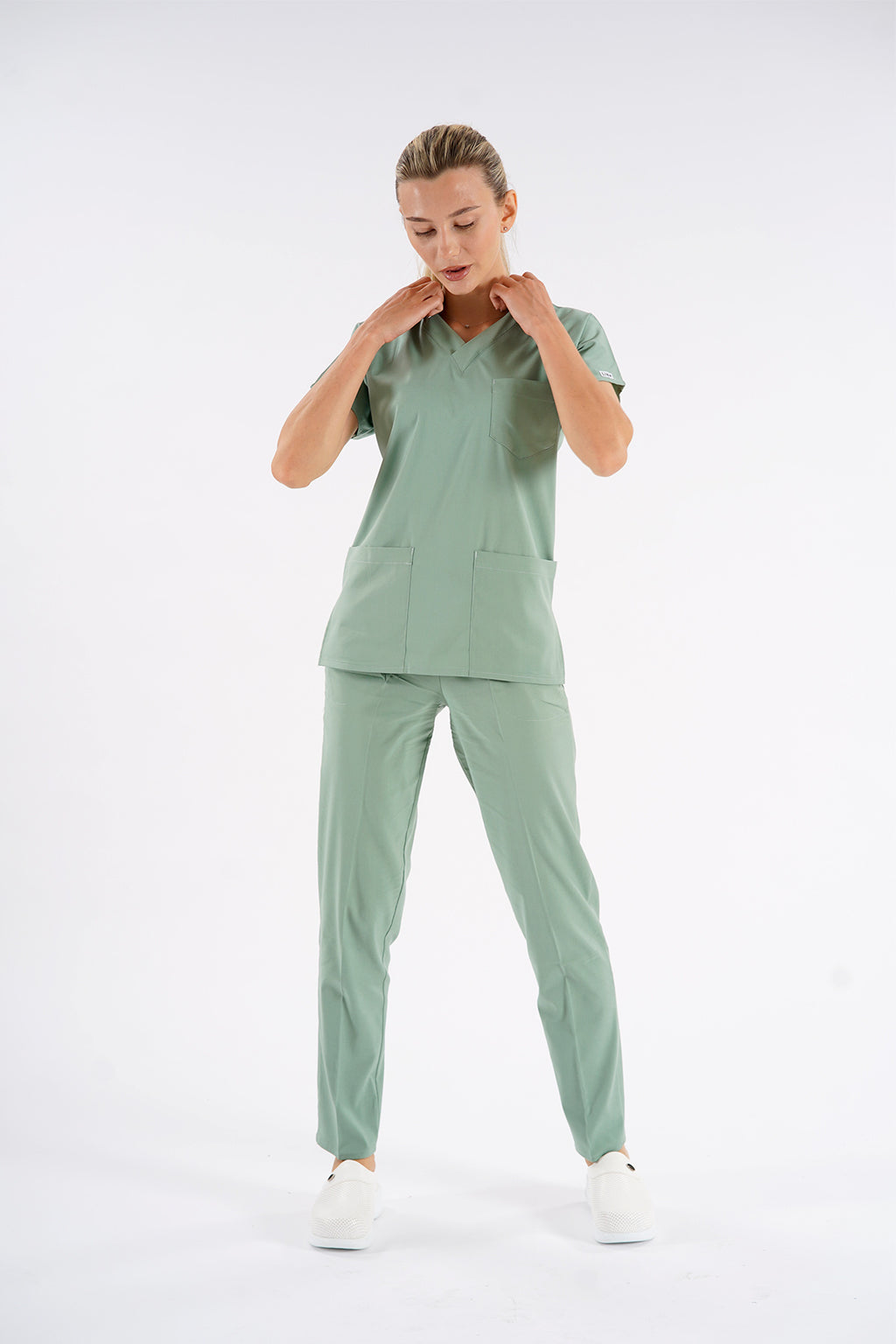 Dr.greys Modeli Mint Yeşili Royal Çift Yön Likralı Premium Scrubs