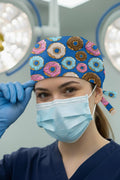 Donut Desenli Cerrahi Bone Unisex – Likralı Doktor Hemşire Bonesi - Donut