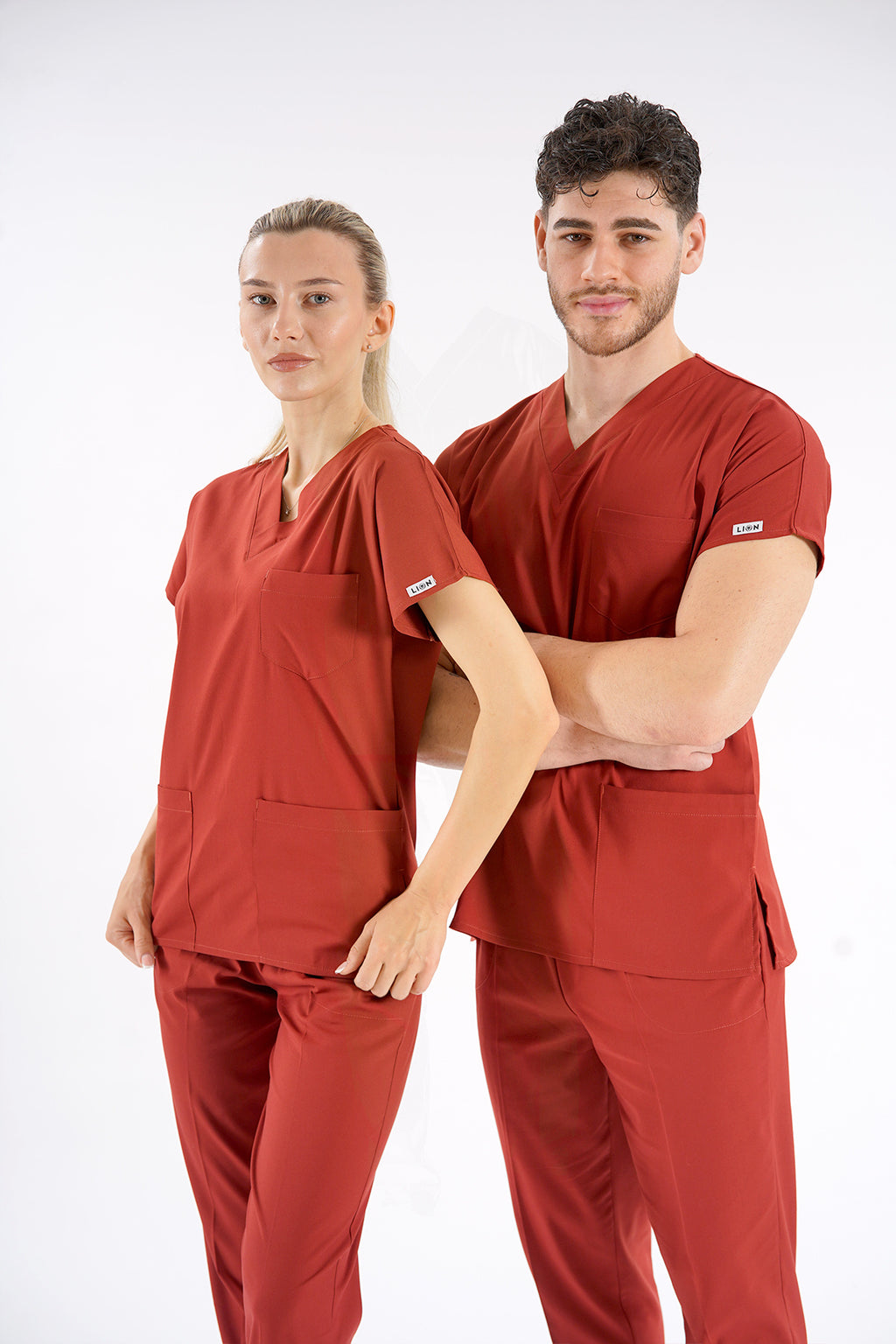 Kiremit Dr. Greys Modeli Likralı Hemşire Forması Unisex Yarasa Kol Doktor Scrubs Hastane Takımı