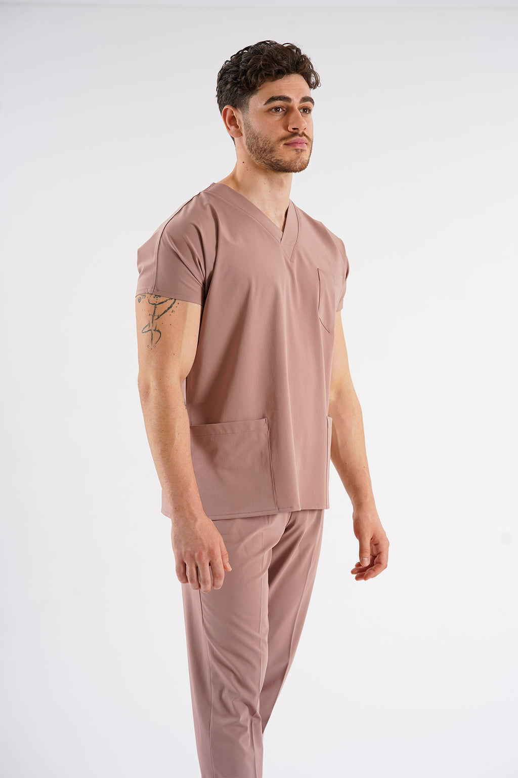 Dr.greys Modeli Pudra Royal Çift Yön Likralı Premium Scrubs