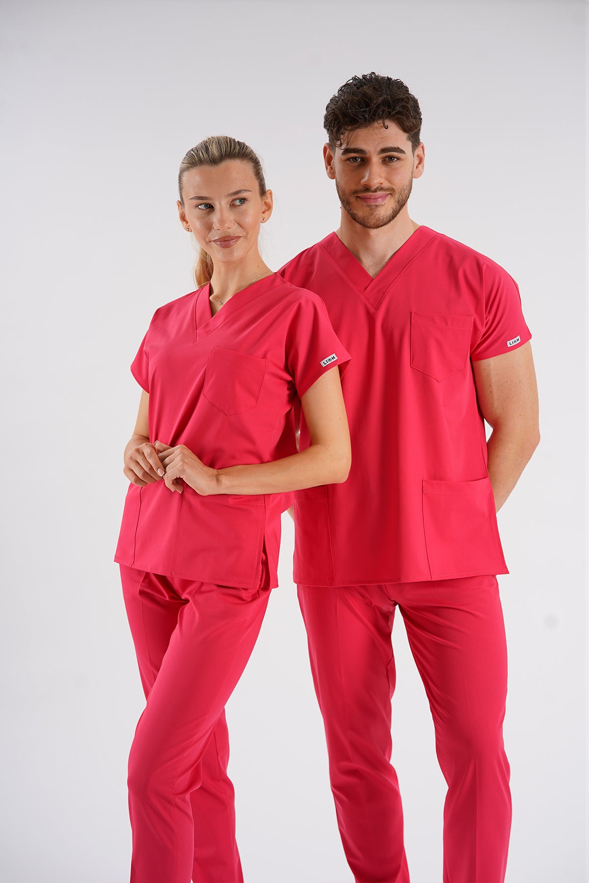 Dr.greys Modeli Nar Çiçeği Royal Çift Yön Likralı Premium Scrubs