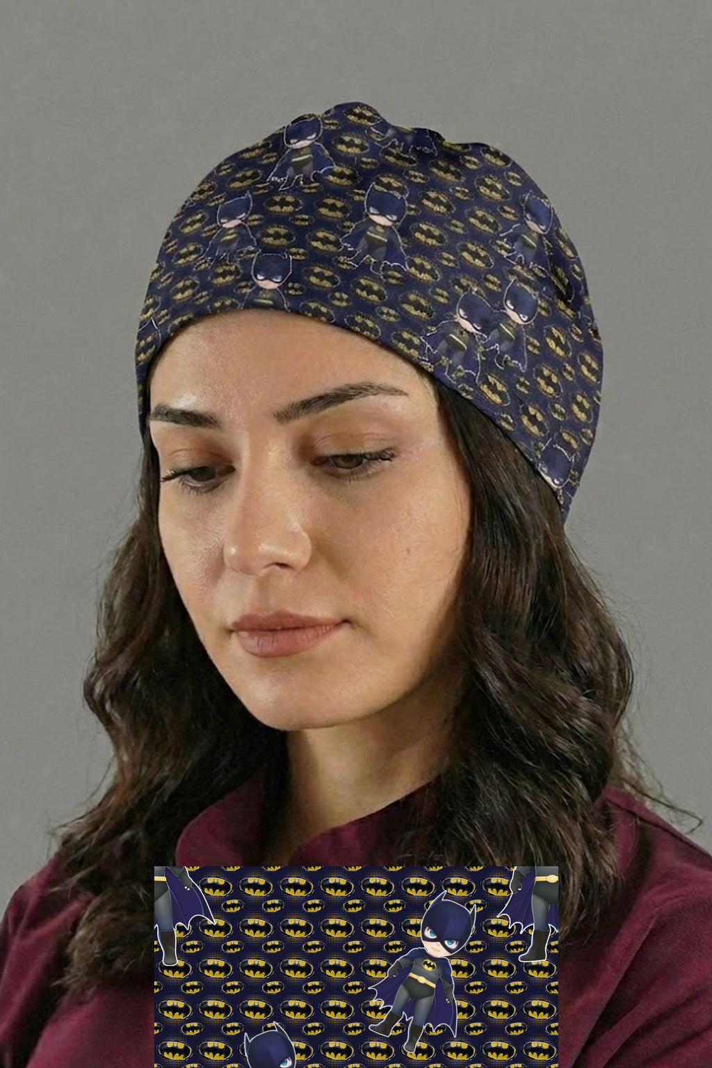 Batman 1 Desenli Unisex Cerrahi Bone Hemşire ve Doktor Bone - Batman 1