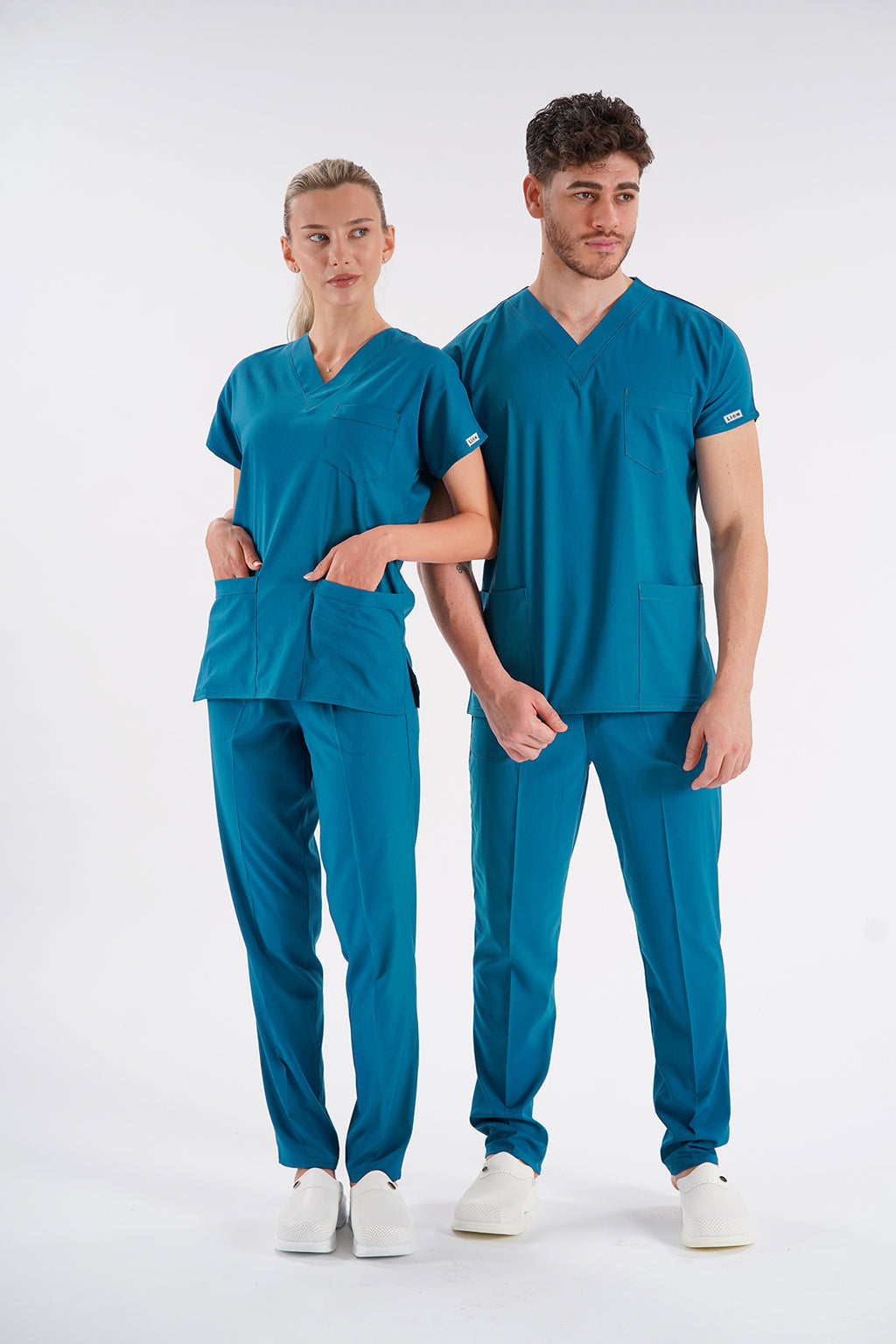 Dr. Greys Modeli Likralı Hemşire Forması Unisex Yarasa Kol Doktor Scrubs Hastane Takımı