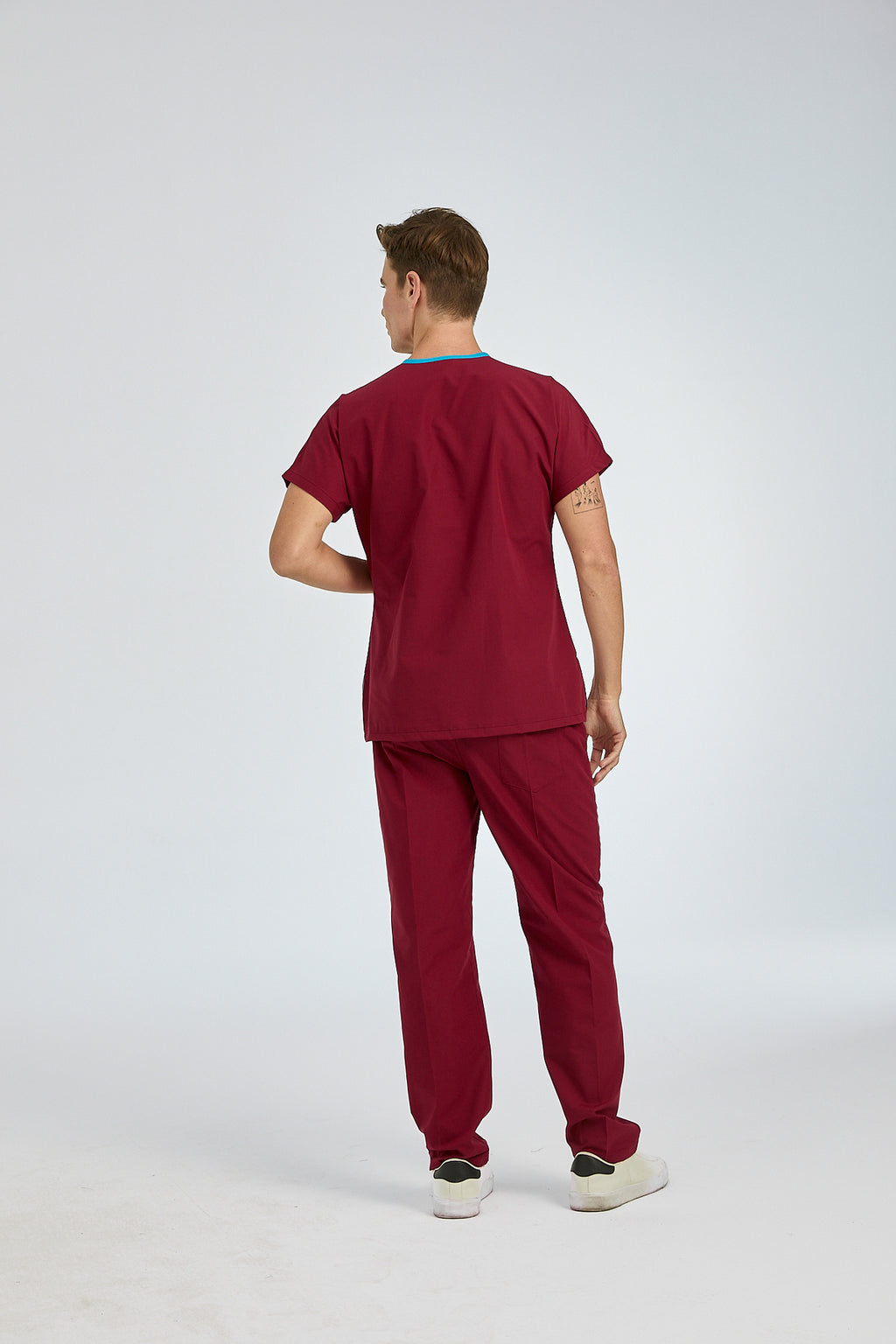 Dr Greys Terikoton Bordo Doktor Hemşire Forması Medikal Forma Cerrahi Takım Ince Kumaş (ALT ÜST)