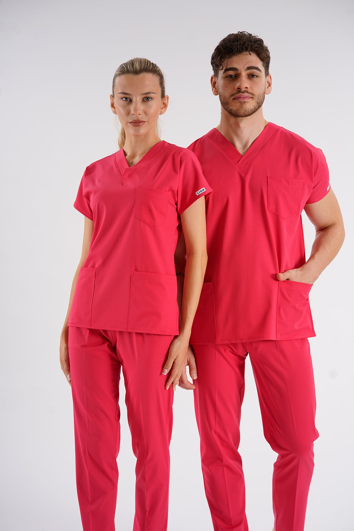 Dr.greys Modeli Nar Çiçeği Royal Çift Yön Likralı Premium Scrubs