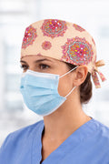 Renkli Mandala Desenli Unisex Cerrahi Bone Hemşire ve Doktor Bone - Renkli Mandala