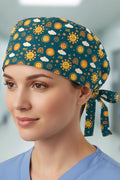 Sun Desenli Cerrahi Bone Unisex – Likralı Doktor Hemşire Bonesi - Sun